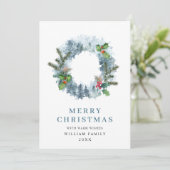 風景のリース クリスマス ホーリー ベリー グリーティング (スタンド正面)
