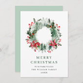 風景のリース ホーリー ベリー 松林 クリスマス (正面/裏面)