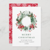 風景のリース ホーリー ベリー 松林 クリスマス (正面/裏面)