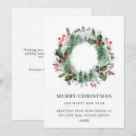 風景のリース ホーリー ベリー 松林 クリスマス