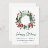 風景のリース ホーリー ベリー 松林 クリスマス (正面/裏面)