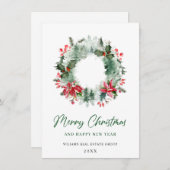 風景のリース ホーリー ベリー 松林 クリスマス (正面/裏面)