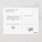 風景のリース ホーリー ベリー 松林 クリスマス ポストカード (裏面)