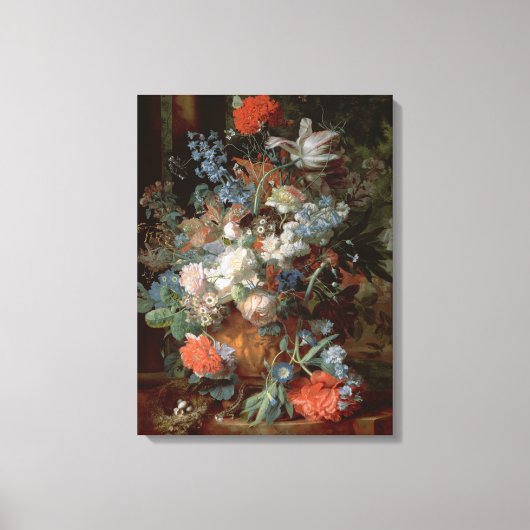 風景の中で花の花束 キャンバスプリント (正面)