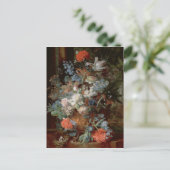 風景の中で花の花束 ポストカード (スタンド正面)