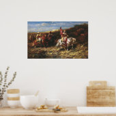 風景の中のアドルフ・シュレイエ・アラブ騎士 ポスター (キッチン)