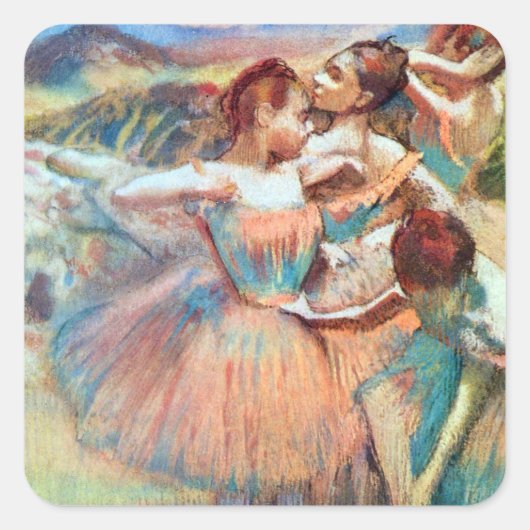 . .風景の中のダンサーby Edgar Degas スクエアシール (正面)