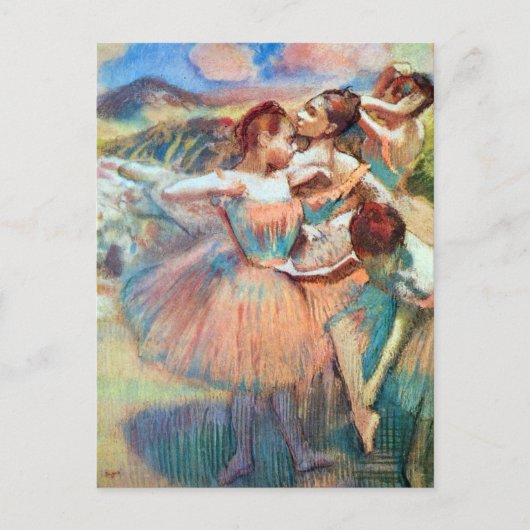 . .風景の中のダンサーby Edgar Degas ポストカード (正面)