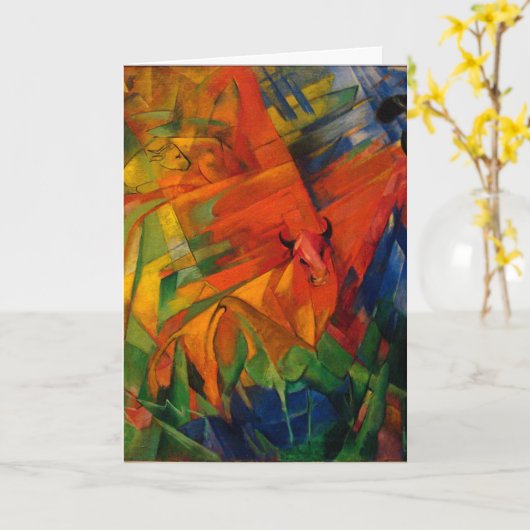 風景の中の動物Franz Marc カード (黄色い花)