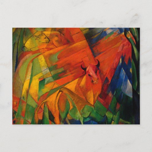 風景の中の動物Franz Marc ポストカード (正面)