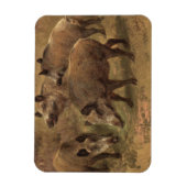 風景の中の四フランスのつの猪(Rosa Bonheur) マグネット (縦)