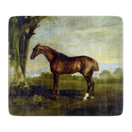 風景の中の栗の競走馬（ジョージ・スタブズ） カッティングボード (正面)