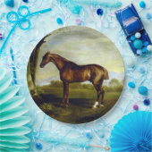 風景の中の栗の競走馬(ジョージ・スタブズ) ペーパープレート (パーティー)