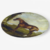 風景の中の栗の競走馬(ジョージ・スタブズ) ペーパープレート (アングル)