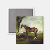 風景の中の栗の競走馬（ジョージ・スタブズ） マグネット (正面/裏面)