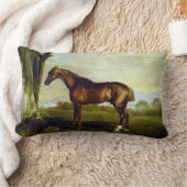 風景の中の栗の競走馬（ジョージ・スタブズ） ランバークッション (ブランケット)