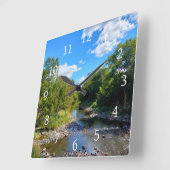 風景の写真176川 スクエア壁時計 (傾斜)