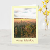 風景の国の風光明媚な写真の誕生日カード カード (黄色い花)