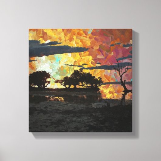 風景の夕日 キャンバスプリント (正面)