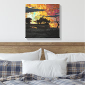 風景の夕日 キャンバスプリント (インサイチュ (寝室))