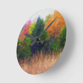 風景の絵画ロイヤリティフリー | Zazzle_Growstore ラウンド壁時計 (傾斜)