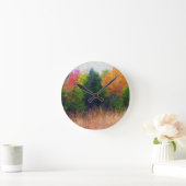 風景の絵画ロイヤリティフリー | Zazzle_Growstore ラウンド壁時計 (ホーム)