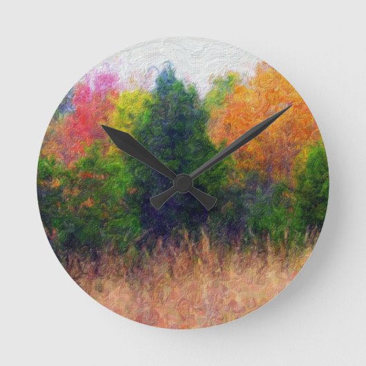 風景の絵画ロイヤリティフリー | Zazzle_Growstore ラウンド壁時計 (正面)