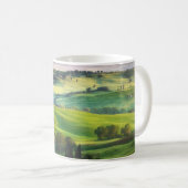 風景の緑：光の静色彩の鮮やかかさ コーヒーマグカップ (正面右)