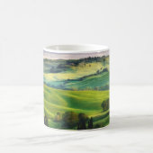 風景の緑：光の静色彩の鮮やかかさ コーヒーマグカップ (中央)