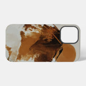 風景を描いたラスティックな山の風景 iPhoneケース (裏面横)