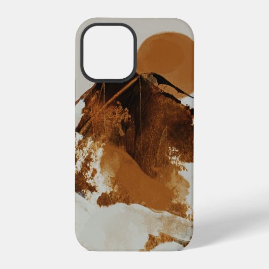 風景を描いたラスティックな山の風景 iPhoneケース (裏面)