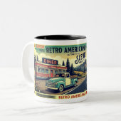 風景を楽しむレトロアメリカーナマグカップ ツートーンマグカップ (正面左)