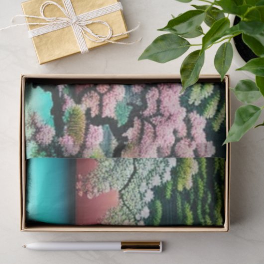 風景アジアの風景さくらんぼ花咲き木 薄葉紙 (ギフト)