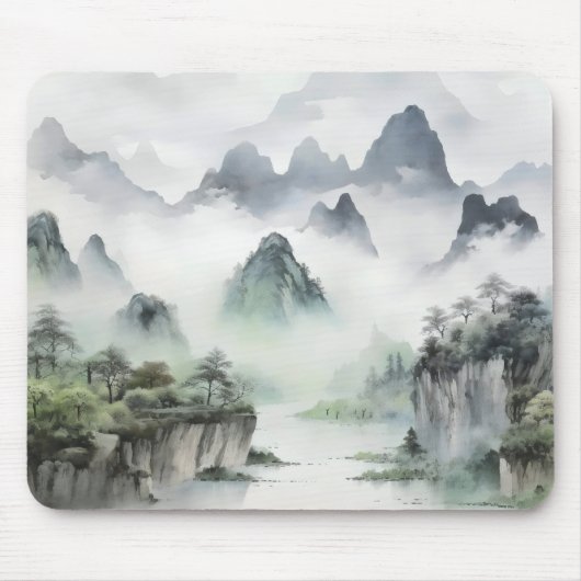 風景アジ絵を描アン マウスパッド (正面)
