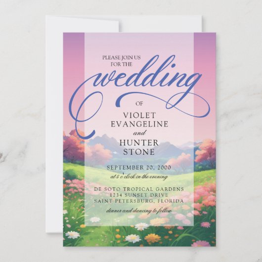 風景アニメ結婚ーズ 招待状 (正面)