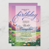 風景アニメ誕生日 招待状 (正面/裏面)