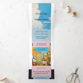 風景カラフルおもしろいとロマン結婚ティック 三つ折り招待状 (内部)