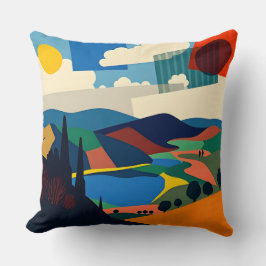 風景カラフルデザイン クッション