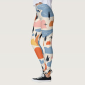 風景カラフル、山、湖、シームレス。 レギンス (左)