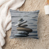 風景スタイリッシュ、禅の石、海 クッション (ブランケット)