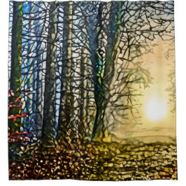 風景デザイン276フォレストウッズ シャワーカーテン