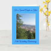 風景パーソナライズされた70結婚周年 カード (黄色い花)