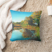 風景ファインアートツリーズリバー クッション (ブランケット)