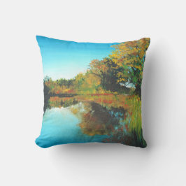 風景ファインアートツリーズリバー クッション