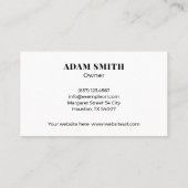 風景プロフェッショナル（白黒） 名刺 (裏面)