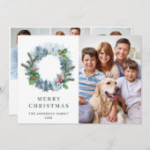 風景リースクリスマスフォレスト4 PHOTO Greeting シーズンカード (正面/裏面)