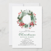 風景リースクリスマスホリーベリーパーティー 招待状 (正面)