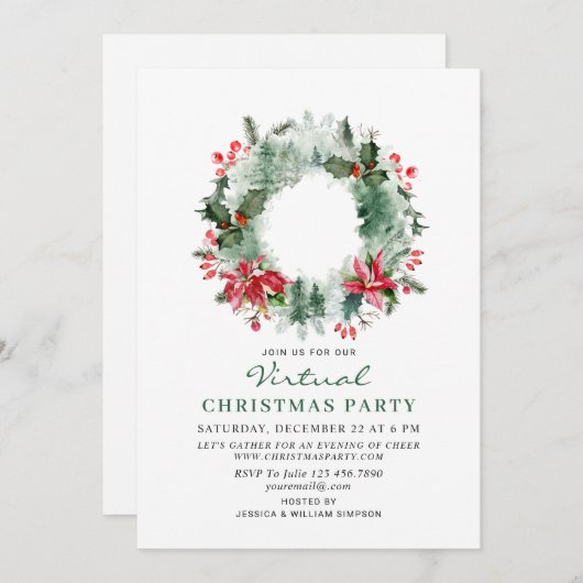 風景リースフォレスト仮想クリスマスパーティー 招待状 (正面/裏面)