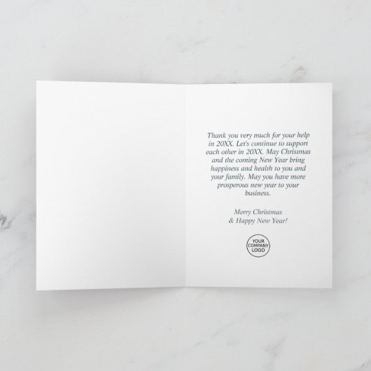 風景リースホリデークリスマスグリーティング サンキューカード (内部)