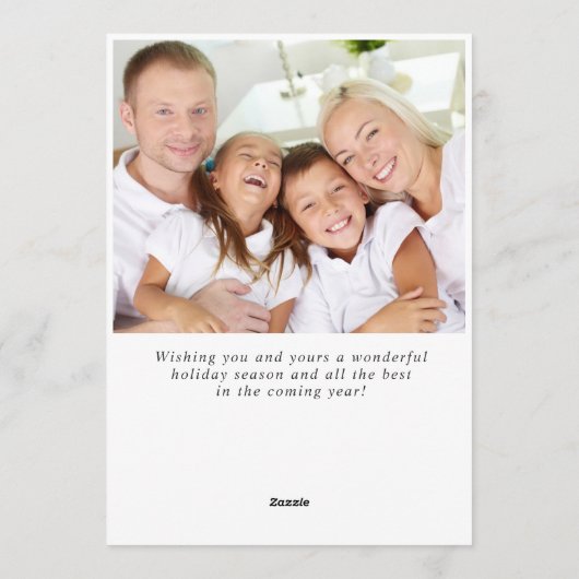 風景リースホリーベリーパイン写真グリーティング シーズンカード (裏面)